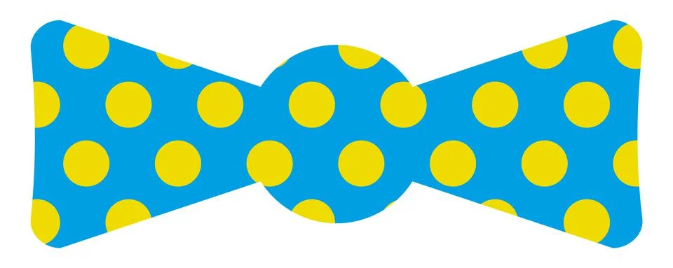 Bow with polka dot pattern. Bright party tie Stock Illustration