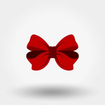 Bow. Red. Icon. Vector illustration. Flat design Stock Illustration