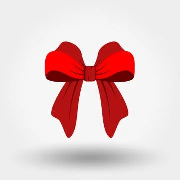 Bow. Red. Icon. Vector illustration. Flat design Stock Illustration