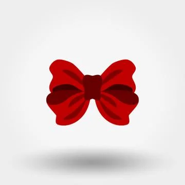 Bow. Red. Icon. Vector illustration. Flat design Stock Illustration