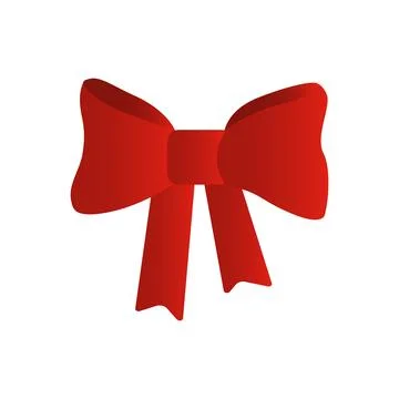 Bow red isolated on white background. Vector illustration element template. Stock Illustration