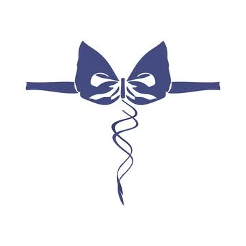 A bow with a ribbon in blue Stock Illustration