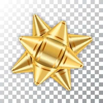 Bow ribbon gold christmas vector isolated Illustrazione stock