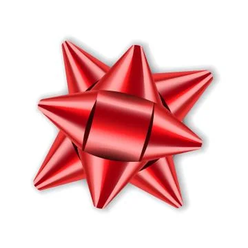 Bow ribbon red christmas vector illustration Stock Illustration