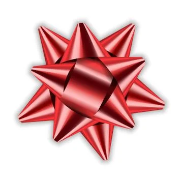 Bow ribbon red christmas vector isolated Stock Illustration