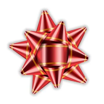 Bow ribbon red christmas vector illustration Stock Illustration