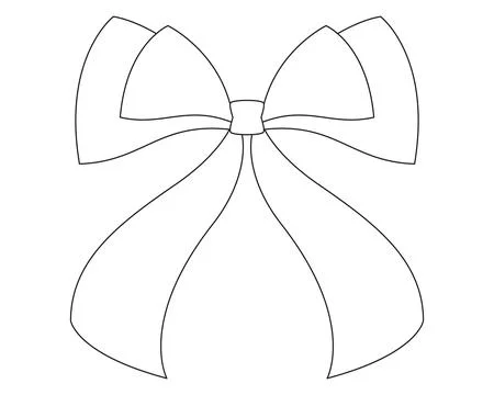 Bow, ribbon tied in a bow - vector linear image for a logo, pictogram Иллюстрация