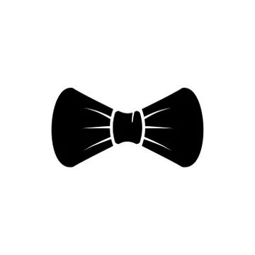 Bow ribbon vector icon. Tie flat black bow logo design Stock Illustration