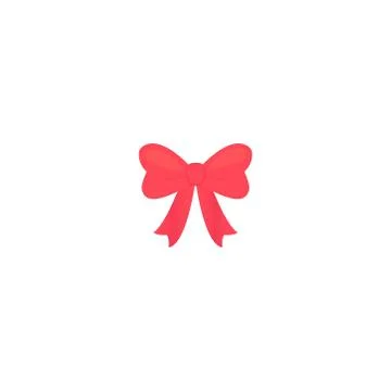A bow with ribbons of pink in a flat style Stock Illustration