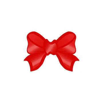A bow with ribbons of red in a flat style イラスト素材