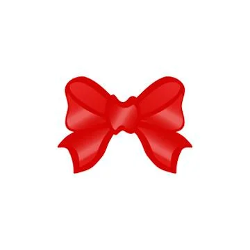 A bow with ribbons of red in a flat style Stock Illustration