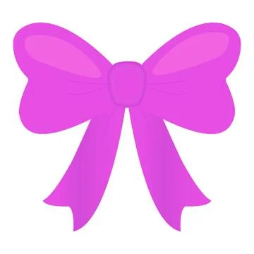Bow with ribbons of violet.Vector isolated bow for the design of compositions Stock Illustration