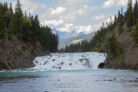 Bow River Falls Viewpoint Stock Photos
