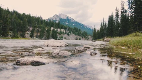 Bow River Timelapse - Banff National Park, Canada Stock Footage 88283587