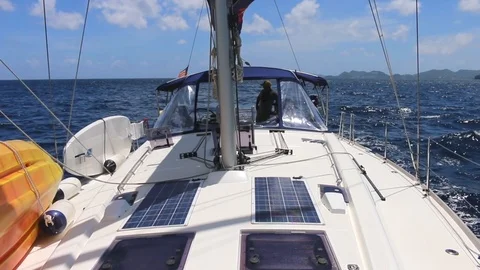 Bow of Sailboat Video stock 94091999