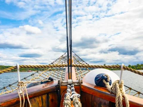 Bow of a sailboat Stock Photos