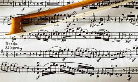 Bow on scores Foto stock