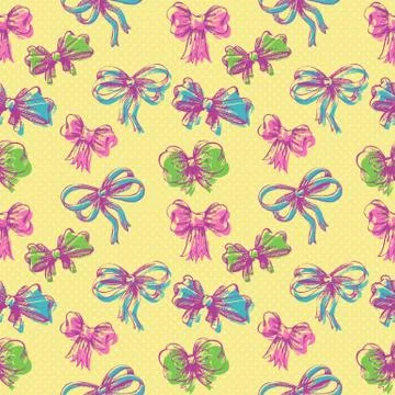 Bow seamless pattern Stock Illustration