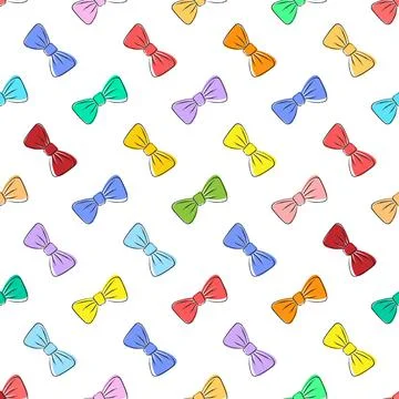 Bow. Seamless pattern for simple backgrounds, textures, and packaging. Flat d 스톡 일러스트