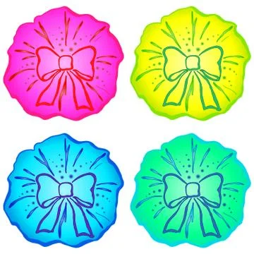 Bow, set Stock Illustration