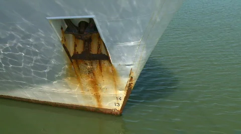 Bow of the ship and anchor Stock Footage 736946