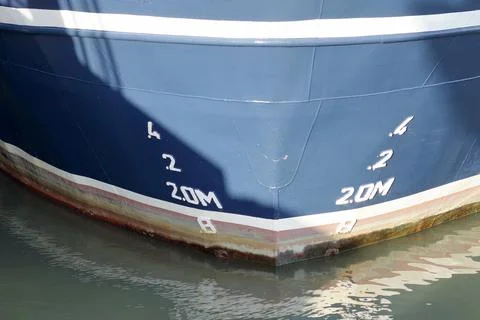 Bow of a ship in the harbor Stock Photos