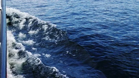 The bow of the ship lifts the waves Stock Footage