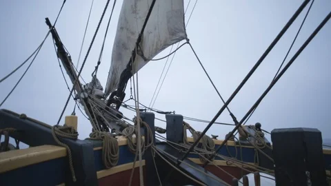 Bow of Ship Sailing at Sea Stock Footage 124097925