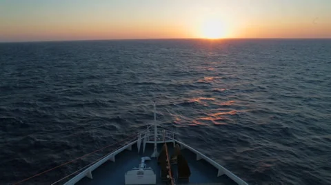 Bow of the ship sunset Stock Footage 35482333