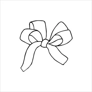 Bow silhouette. Hand drawn vector illustration Stock Illustration