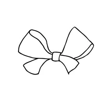 Bow silhouette. Hand drawn vector illustration Stock Illustration
