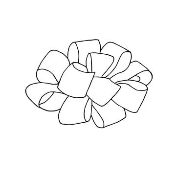 Bow silhouette. Hand drawn vector illustration Stock Illustration