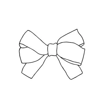 Bow silhouette. Hand drawn vector illustration Stock Illustration