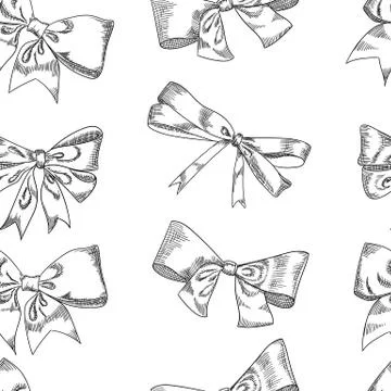 Bow sketch isolation on a white background, vector illustration. Stock Illustration