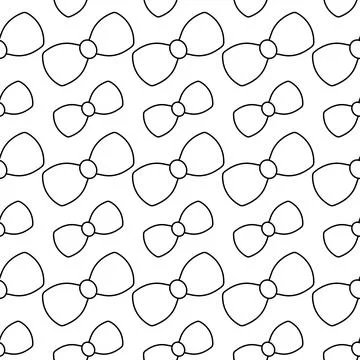 Bow. Sketch. Seamless vector pattern. Repeating ornament of cute bow ties. Stock Illustration