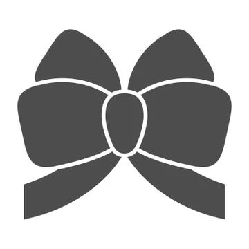 Bow solid icon. Package decoration vector illustration isolated on white. Tied Stock Illustration