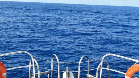 Bow of a speedboat while traveling on open sea, summer, holidays concept Stock Footage 128755948
