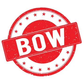 BOW stamp sign red Stock Illustration