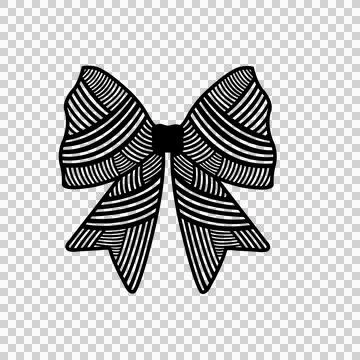 Bow With Striped Pattern decorating stripes ribbon line art Stock Illustration