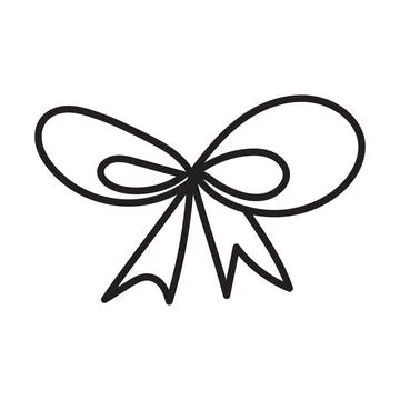 Bow in style of doodle on white Stock Illustration