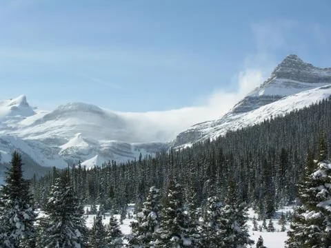 Bow summit winter view Stock Photos