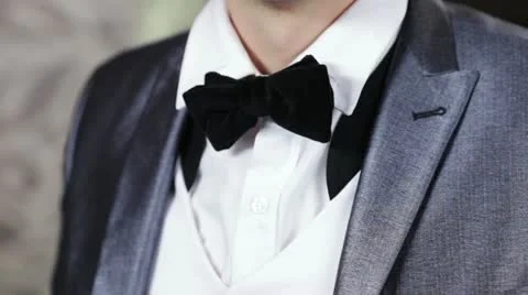 Bow Tie Adjustment Stock Footage