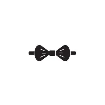 Bow tie black vector concept icon. Bow tie flat illustration, sign Stock Illustration