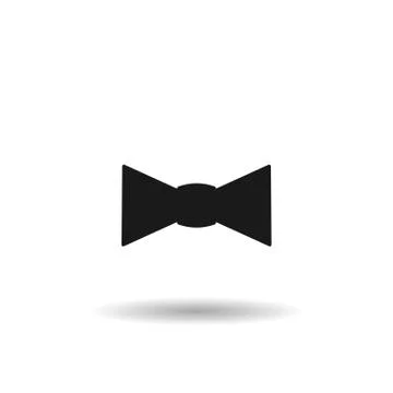 Bow tie black web icon, thin line illustration for mobile app Stock Illustration