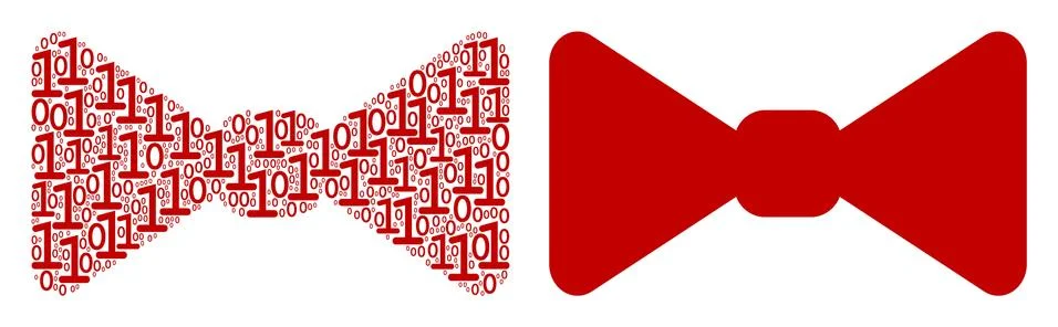 Bow Tie Collage of Binary Digits Illustrazione stock