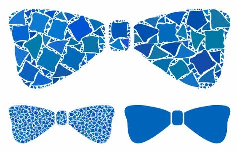 Bow tie Composition Icon of Tuberous Pieces Illustrazione stock