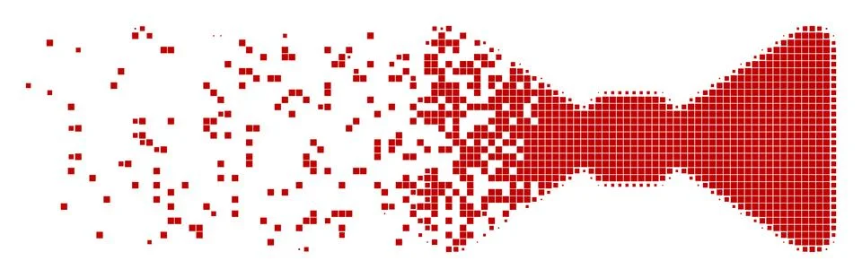Bow Tie Destructed Pixel Icon Stock Illustration