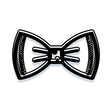 Bow tie flat icon black and white design 스톡 일러스트