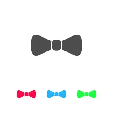 Bow tie icon flat Stock Illustration