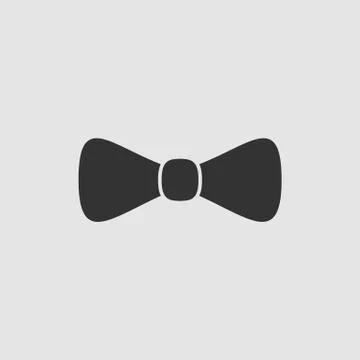 Bow tie icon flat Stock Illustration
